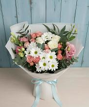 Букет цветов из:  Розы, Лизиантусы и Хризантемы #REPLACE_PRED# Андревское