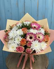 Букет цветов из:  Розы, Герберы и Хризантемы в Андревское