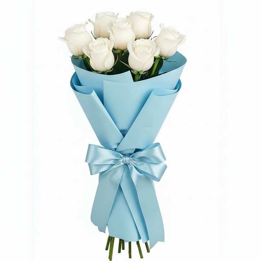 Букет 7 белых роз Проуд в Андревское