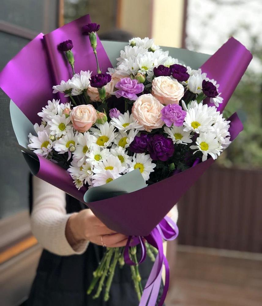 Букет цветов из: Хризантемы, Гвоздики и Розы в Андревское