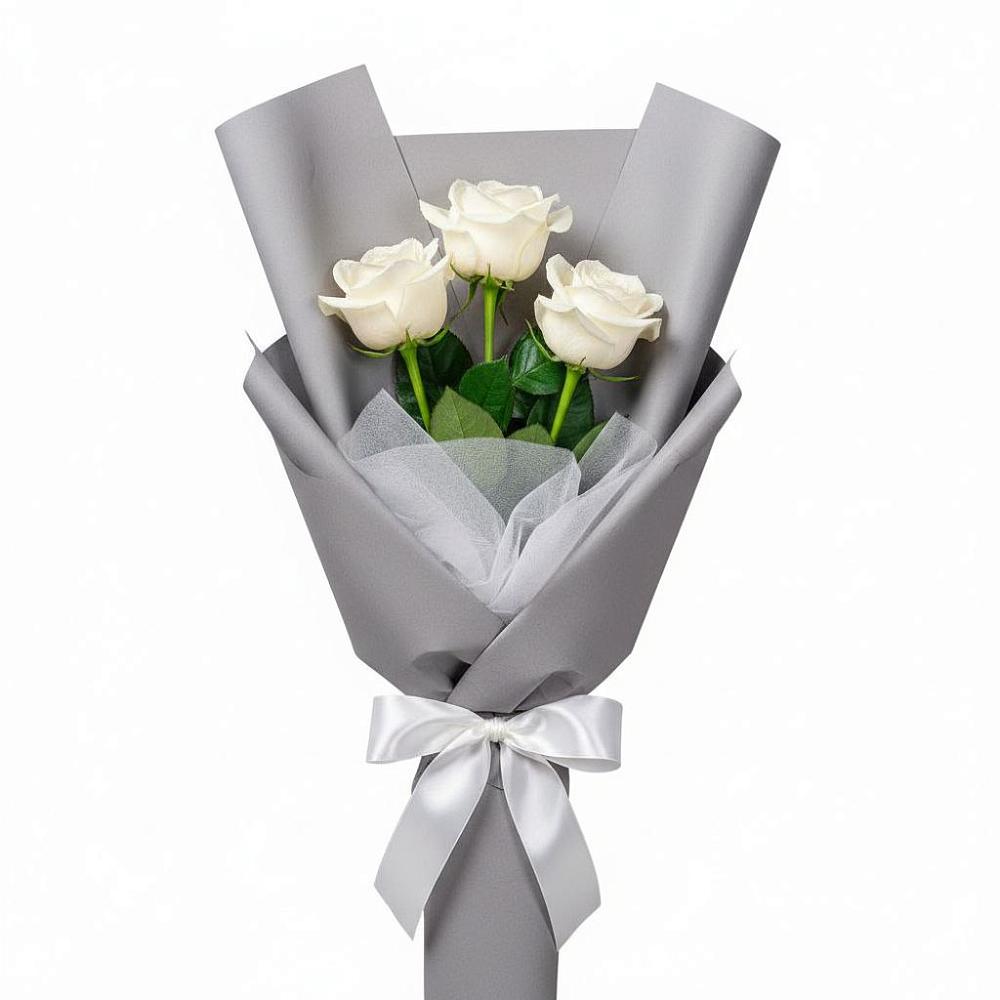 Букет 3 белые розы в Андревское