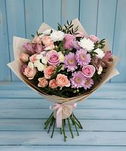 Букет цветов из:  Хризантемы, Розы и Альстромерии #REPLACE_PRED# Андревское