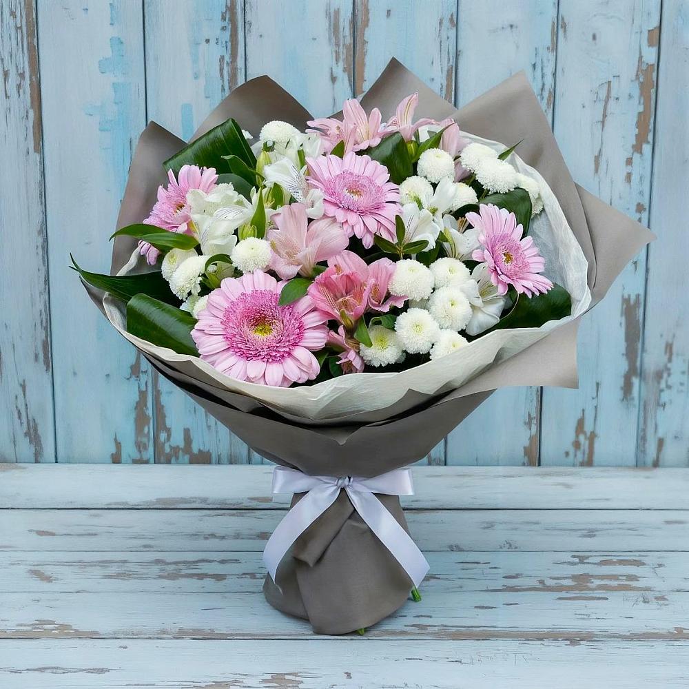 Букет цветов из: Герберы, Альстромерии и Хризантемы в Андревское