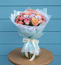 Букет цветов из:  Хризантемы и Розы в Андревское